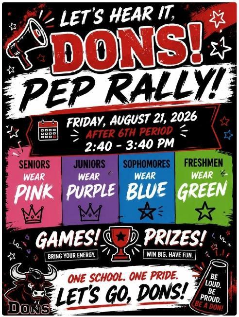 PREP RALLY FRIDAY, AUGUST 21!! Featured Photo