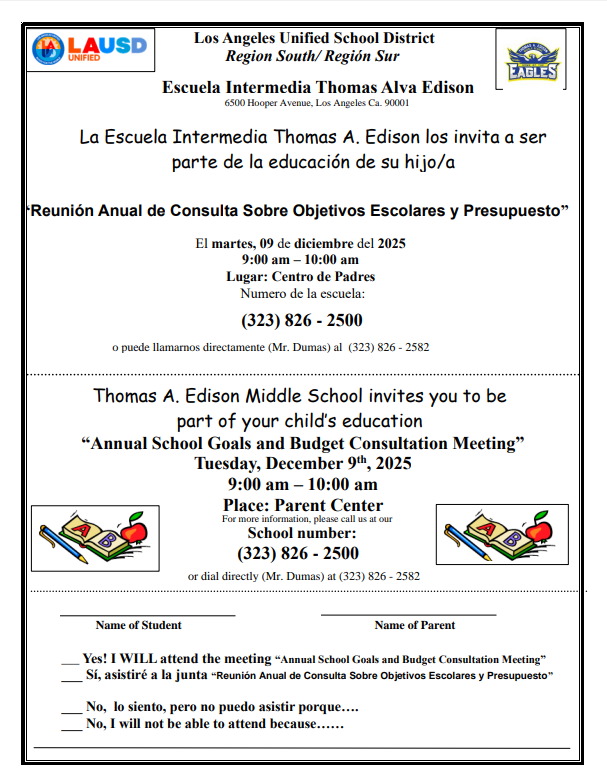 Edison MS-Annual School Goals and Budget Consultation Meeting Flyer-12-09-2025 Featured Photo