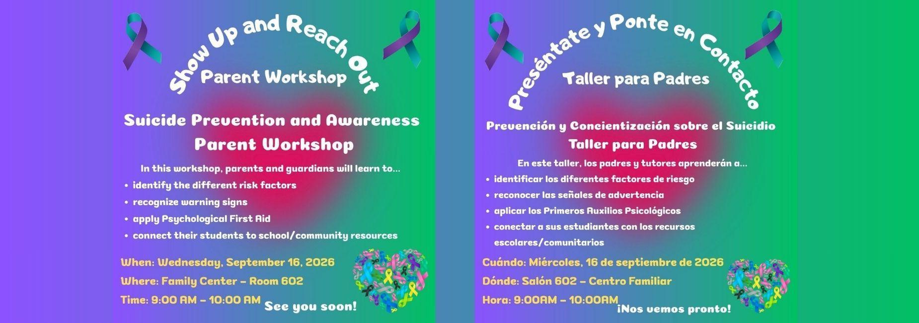 Suicide Prevention/Awareness Parent Workshop 9.16.27