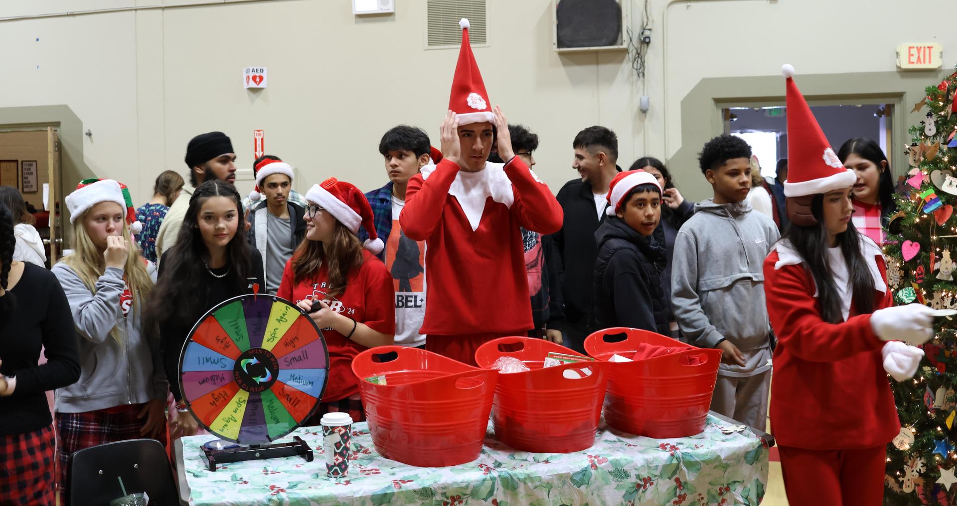 leadership students and staff helping at the rally