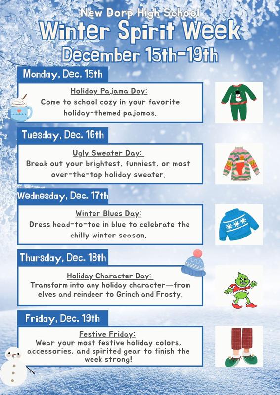 winter spirit week flyer
