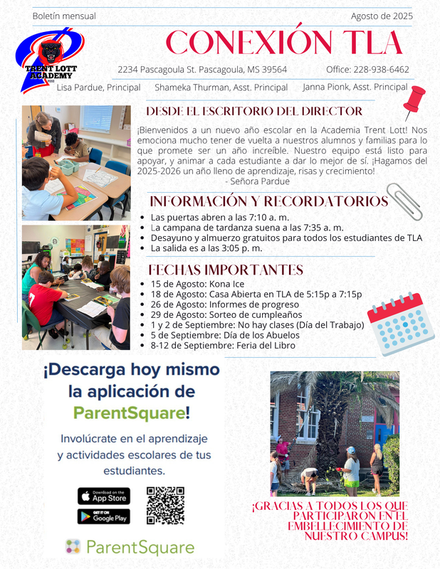 Boletín informativo de agosto de TLA