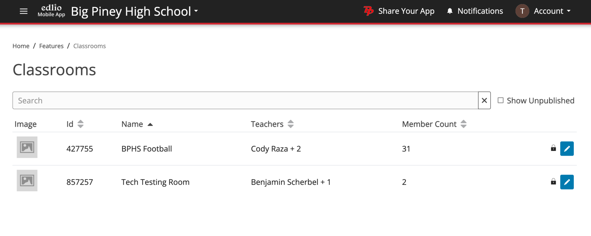 Web App - Classes Overview