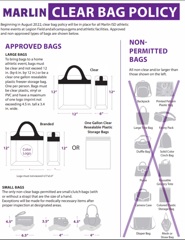 Marlin clear bag policy