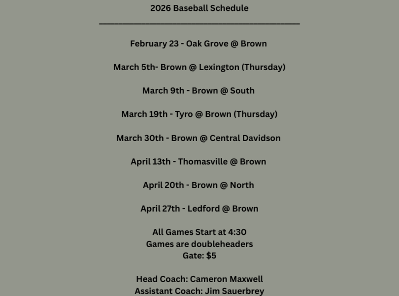 Baseball Schedule