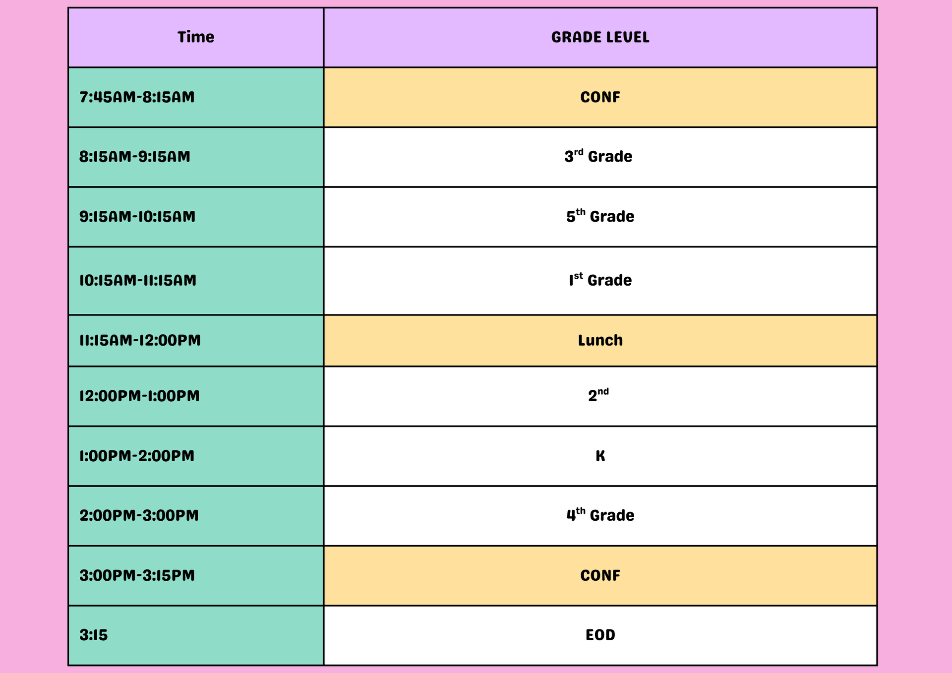 Schedule
