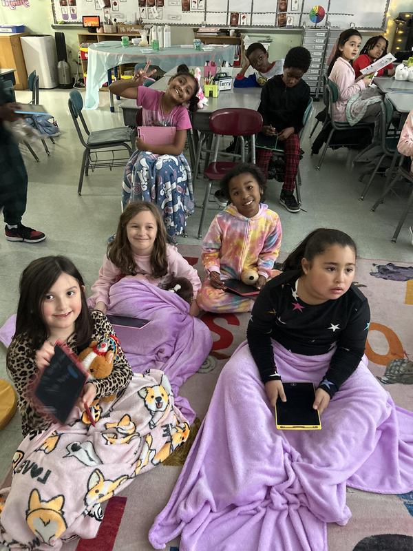 2nd Grade Pajama Day with Holiday Activity