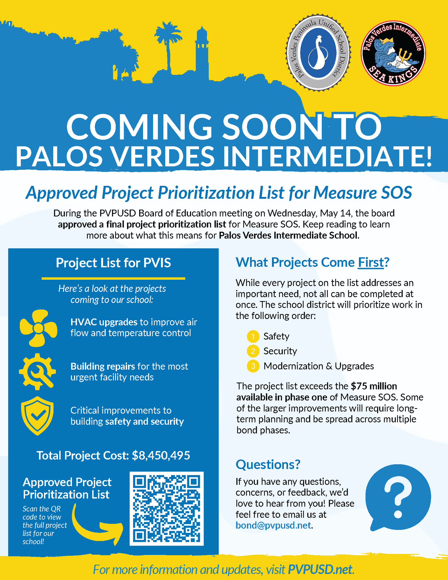 Coming Soon - Approved Project Prioritization List for Measure SOS