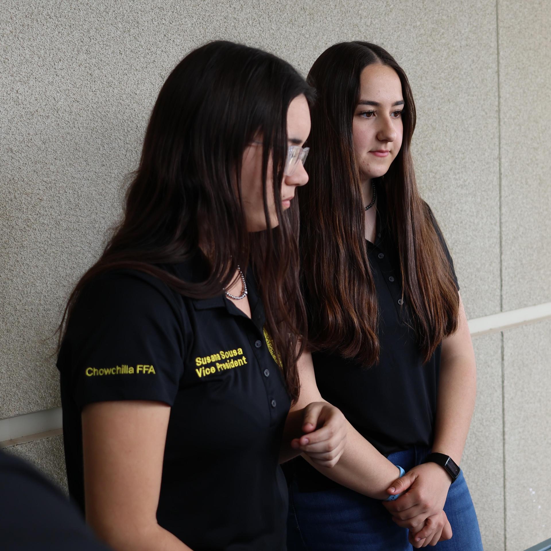 Future Farmer officers conducting the meeting
