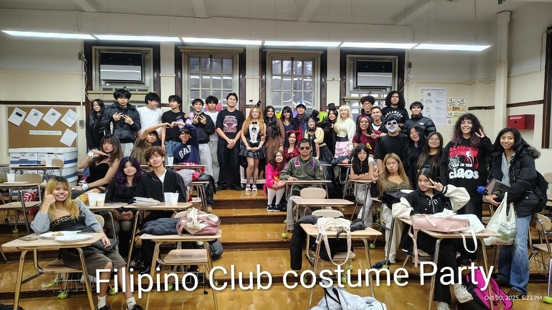Picture of students wearing different kinds of costumes