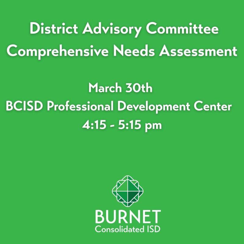 District Advisory Committee to hold its annual Comprehensive Needs Assessment Featured Photo