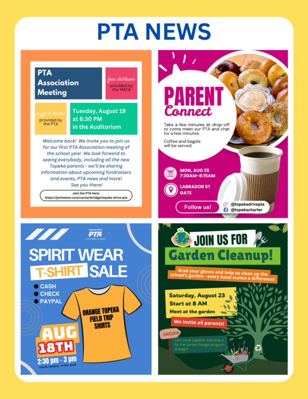 Topeka Drive PTA August 2025 flyer