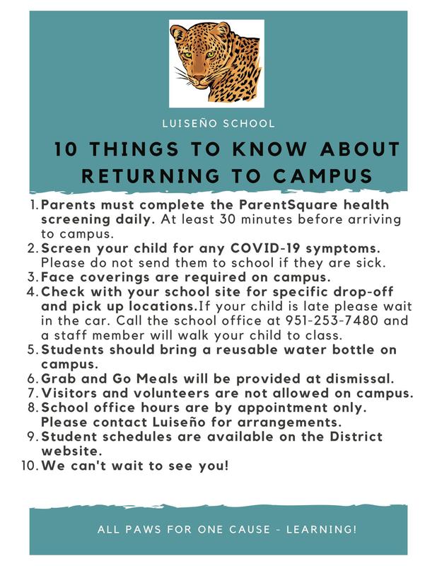 10 Things To Know About Returning to Campus
