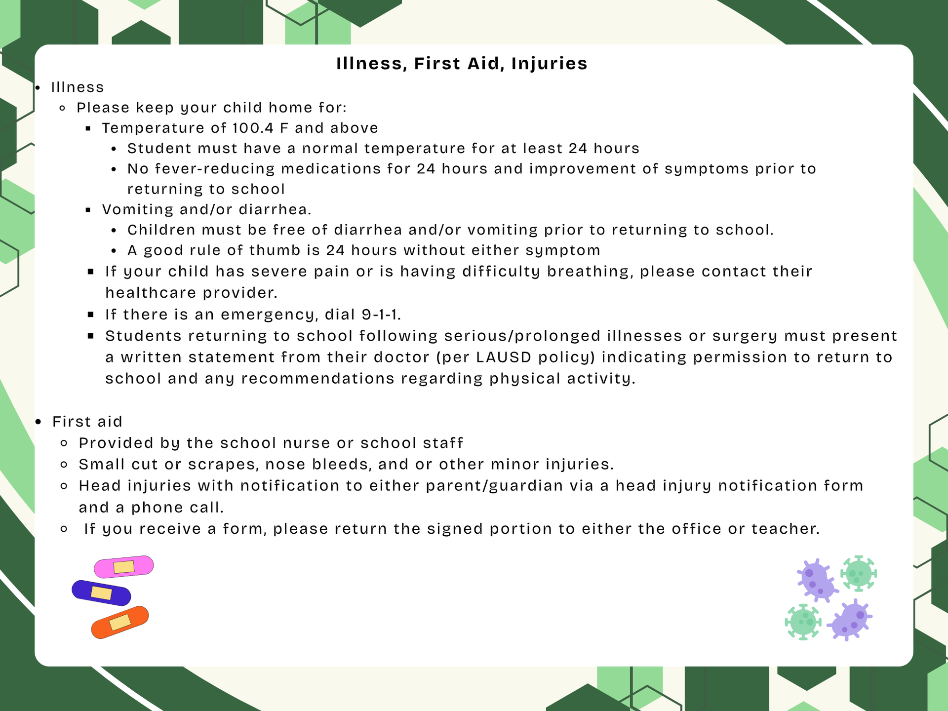 Illness- WHEN TO KEEP STUDENT HOME 
