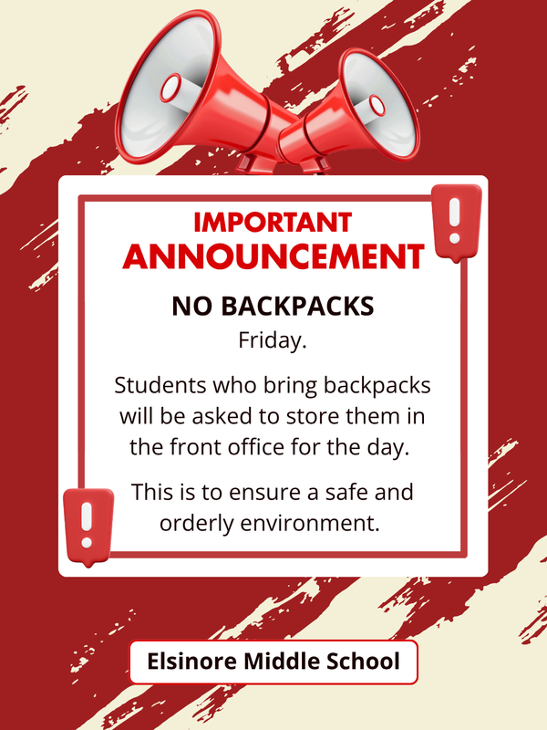 No backpacks on Friday