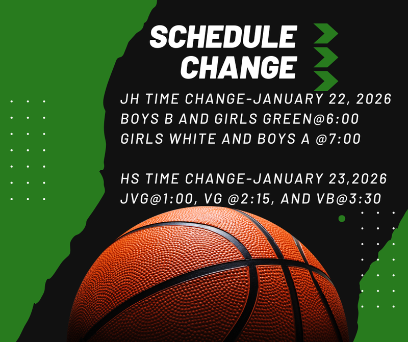 JH and HS Basketball Time Change