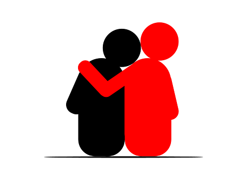 Empathy; two hugging