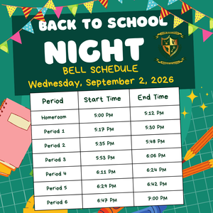 BACK TO SCHOOL BELL SCHEDULE