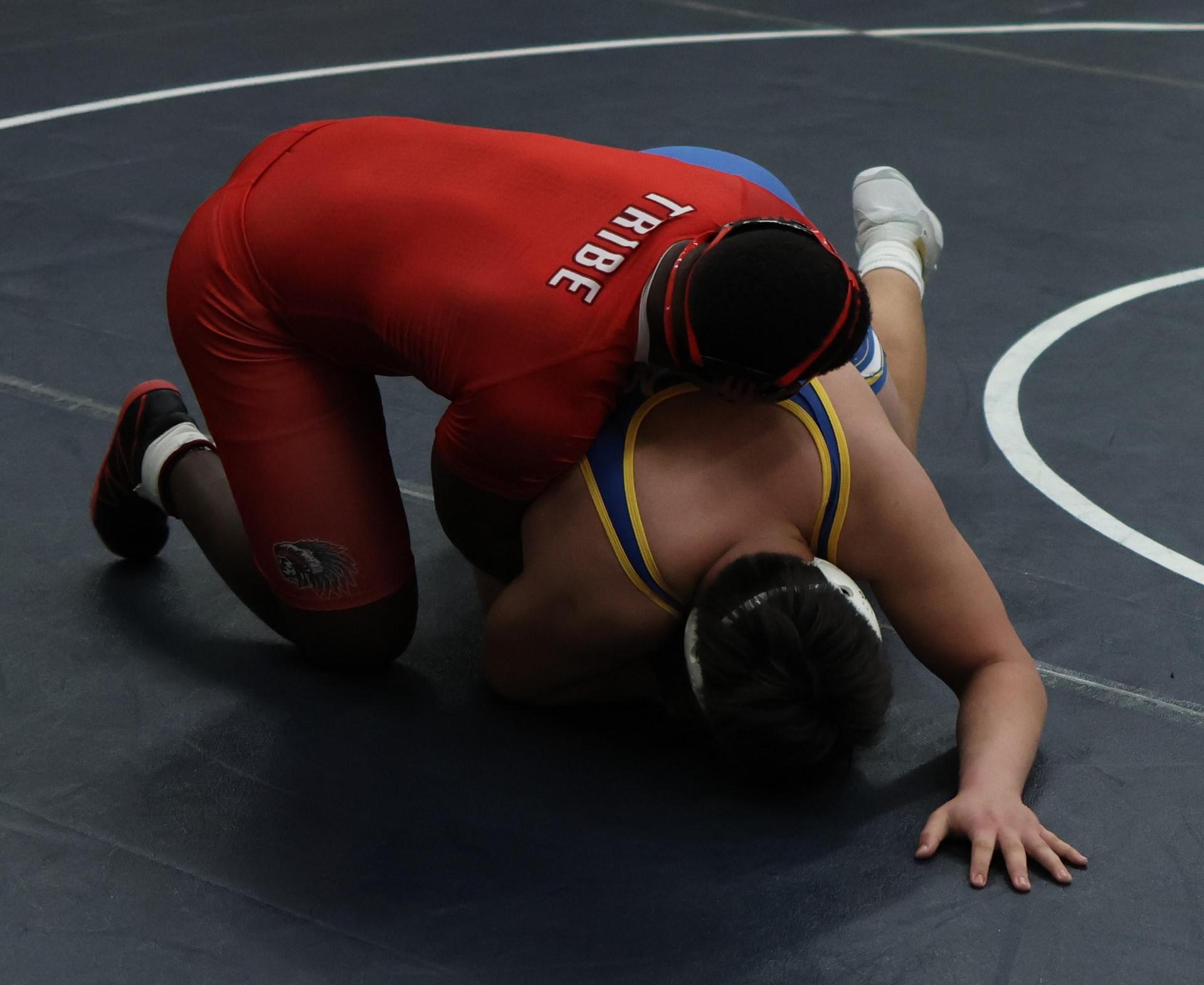 Boys wrestling in the Liberty Duals event 88