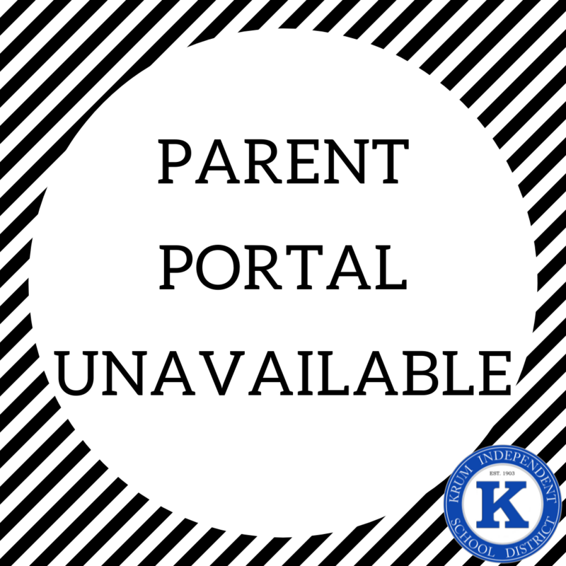 BLACK AND WHITE STRIPES WITH WHITE CIRCLE AND BLACK TEXT THAT READS PARENT PORTAL UNAVAILABLE