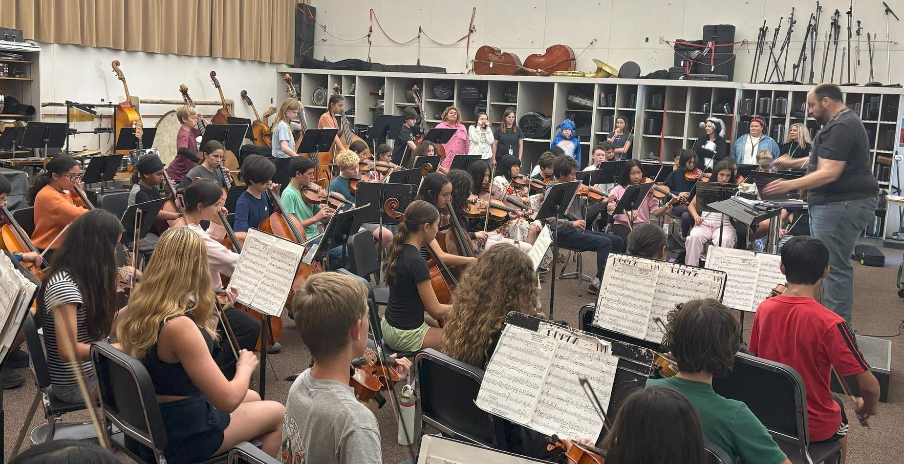 Students playing music