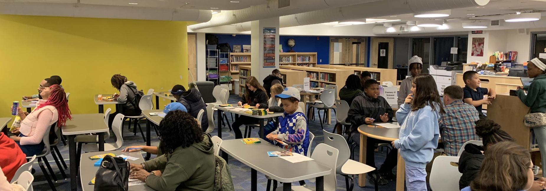 A scene from family literacy night