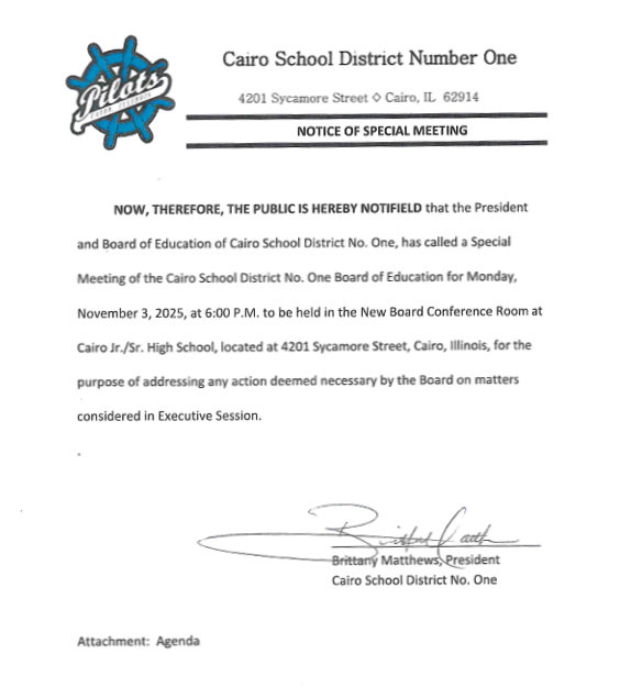 Special Board Meeting - Monday, November 3rd @6PM Thumbnail Image