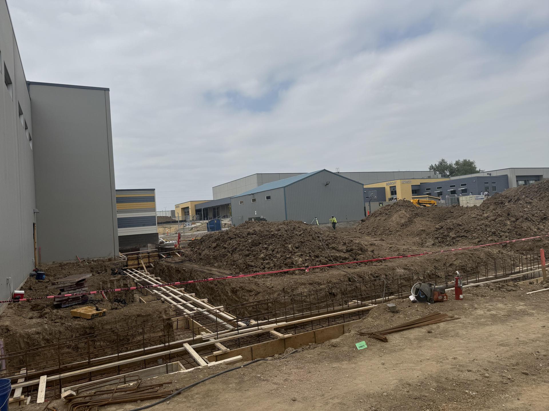 Elementary Gym Construction walls are going up