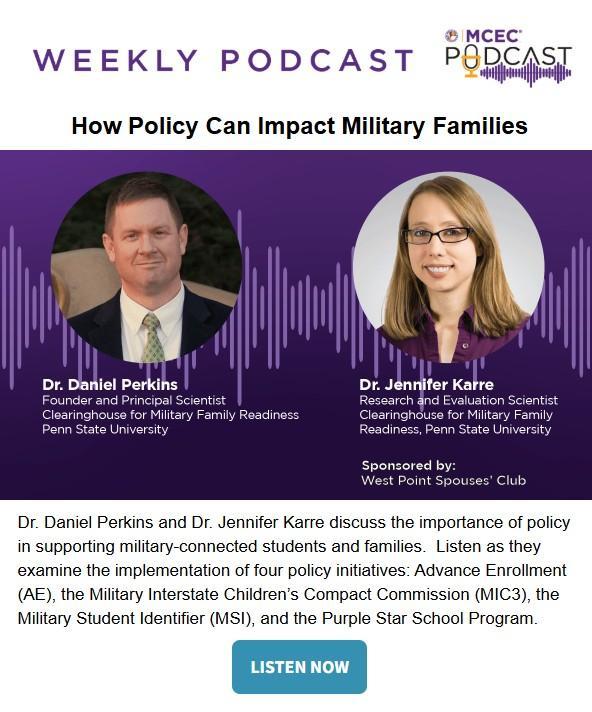 MCEC Weekly Podcast: How Policy Can Impact Military Families