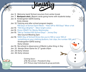 January calendar