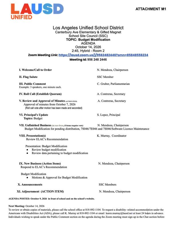 School Site Council (SSC)