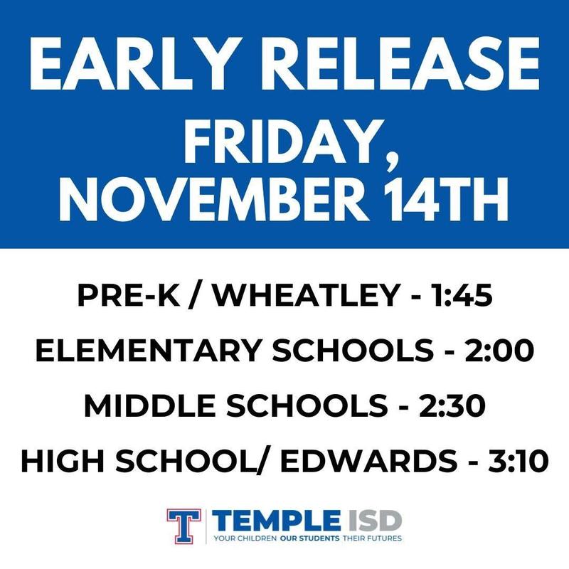 Early release on Friday at 2:30pm