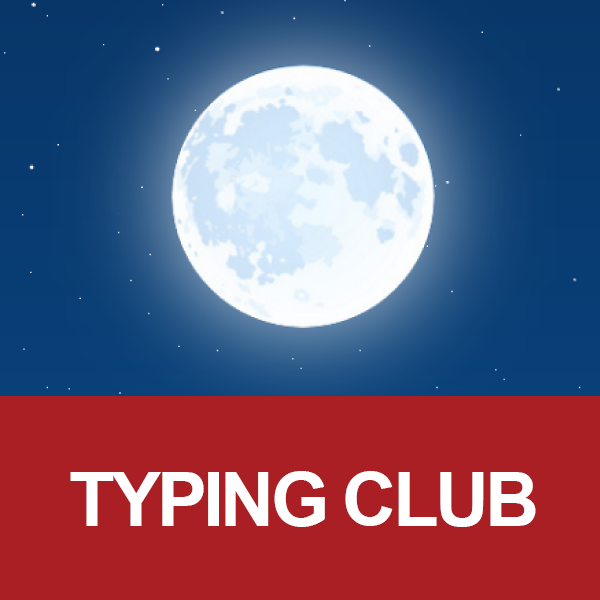 Typing Club image of moon in dark sky