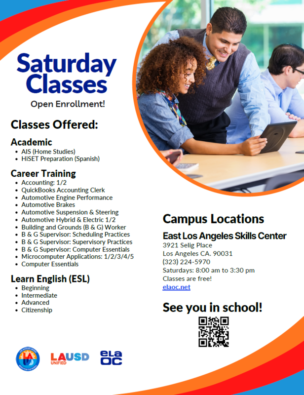 Saturday Classes Flyer Updated