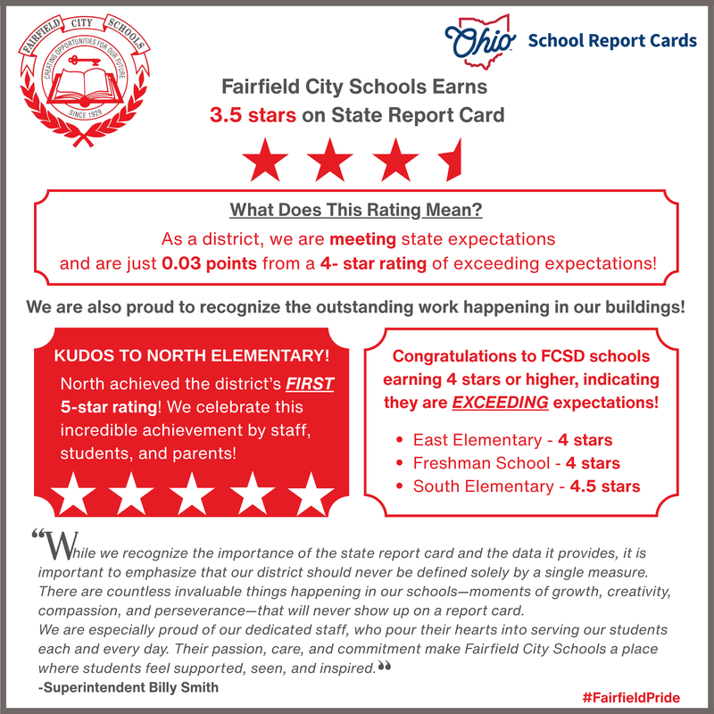 FCSD earns 3.5 stars on the state report and Norths earns 5!