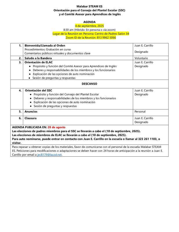 Agenda