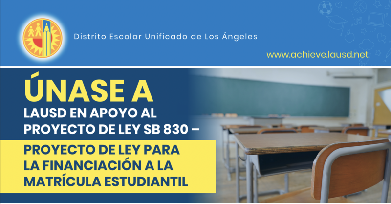 Apoyo para el Proyecto de ley del Senado SB 830 (Portantino) para la financiación suplementaria a la matrícula estudiantil Featured Photo