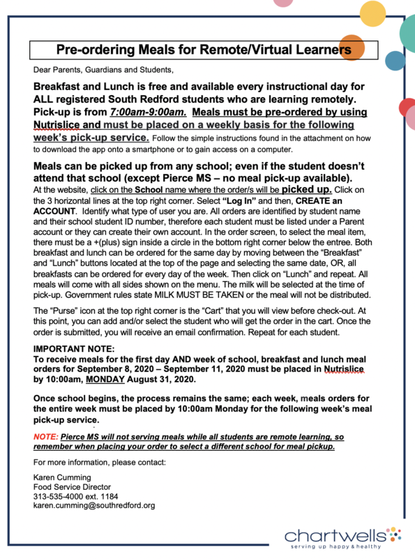 Meal Pickup Information & Ordering