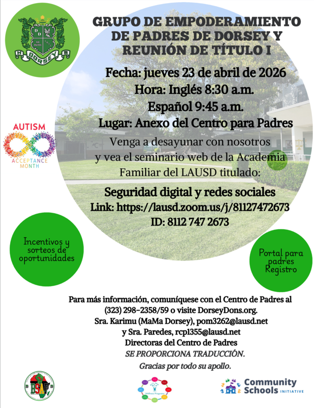Parent Empowerment Meeting Flyer spanish
