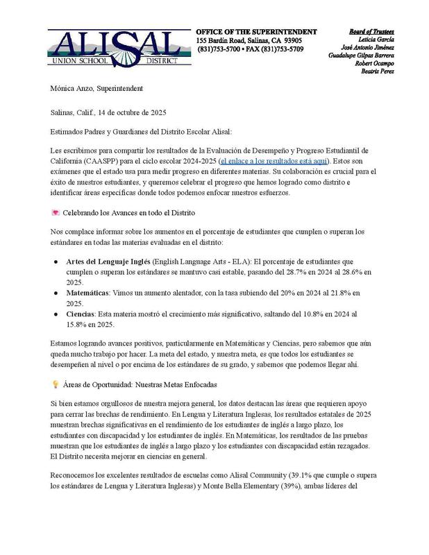 State test results 10-2025 Spanish- Pg 1