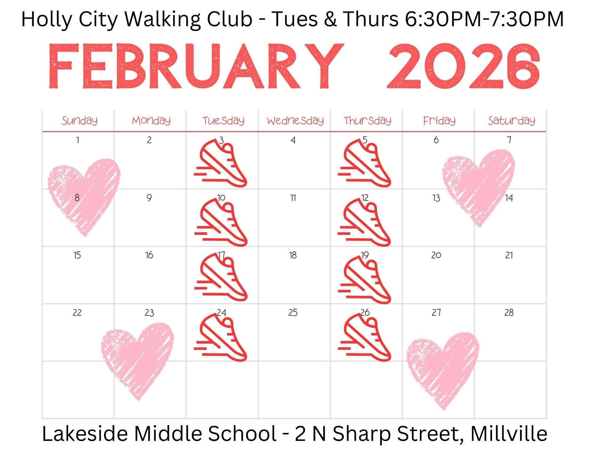 February Walking Schedule