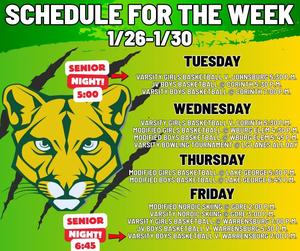 January 26 - Sports schedule