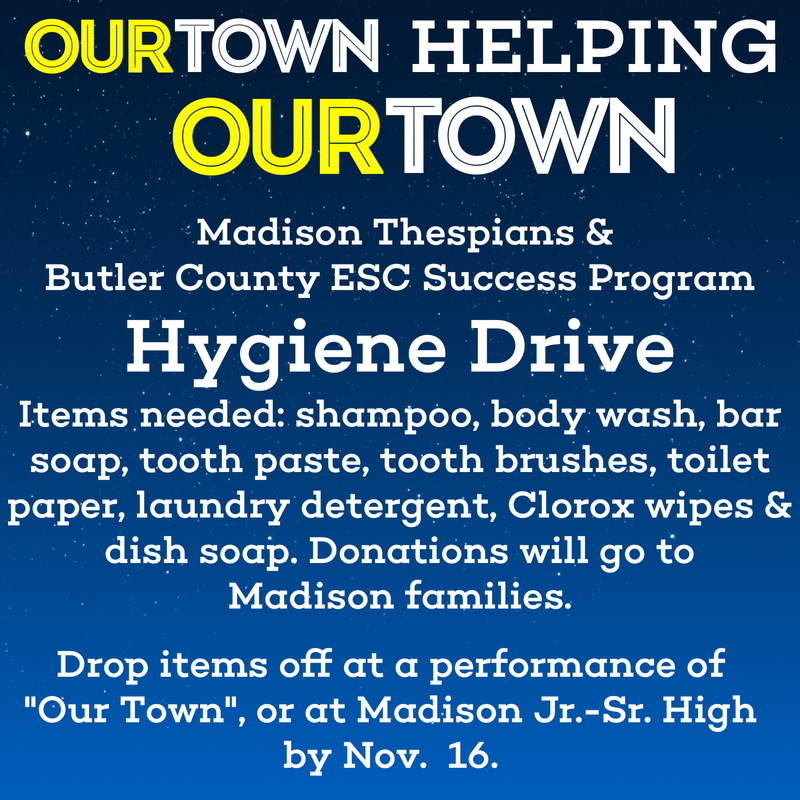 MADISON THESPIAN'S HOST A HYGIENE DRIVE Featured Photo