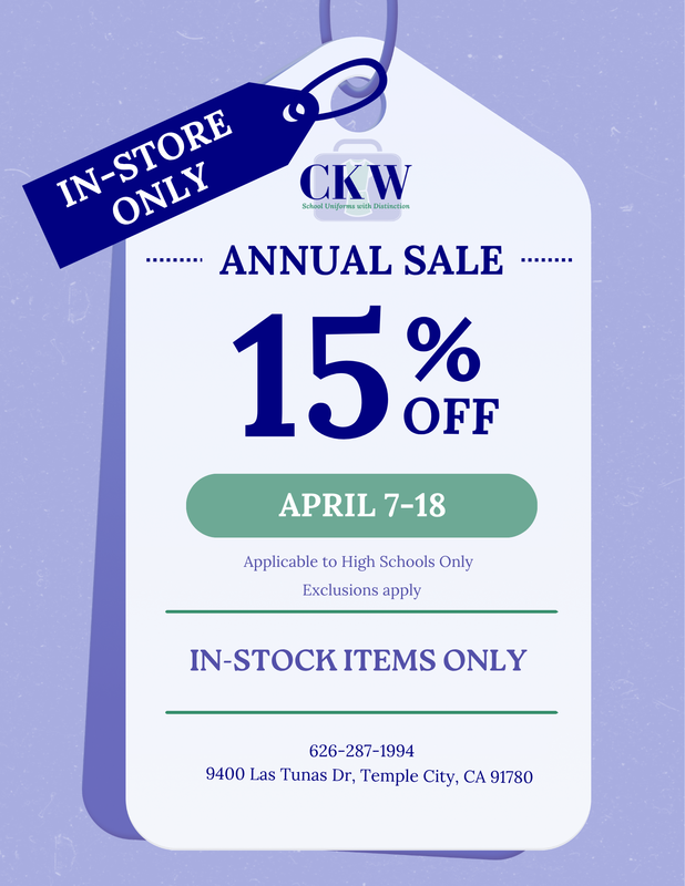 CKW Annual Sale taking place April 7th through April 18th. Featured Photo