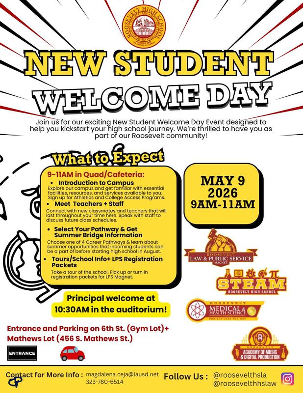 New Student Welcome Day Flyer