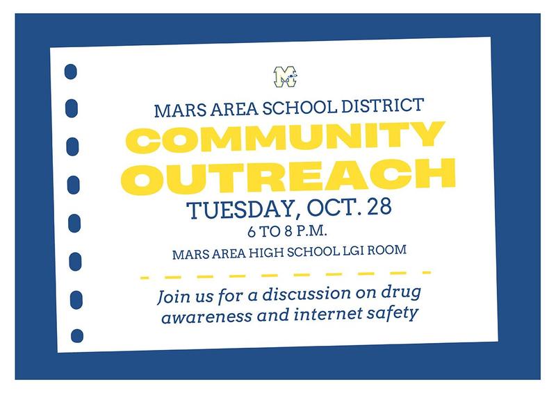 Sign listing Community Outreach Program on Oct. 28
