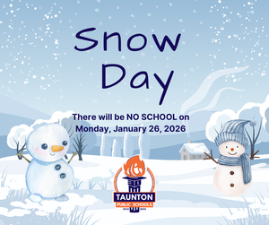 cartoon snowmen on a blue background with snow flakes and TPS logo