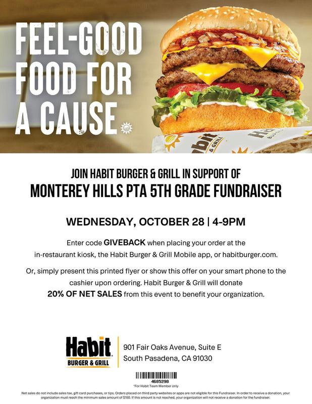 5th Grade Fundraiser - Dine Out - Wed. Oct. 28 Featured Photo