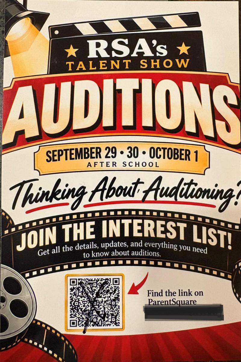 Talent Show Auditions Sept. 20th - 30th after school