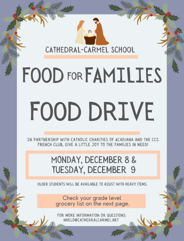 Food for Families FOOD DRIVE - Dec. 8&9 Featured Photo